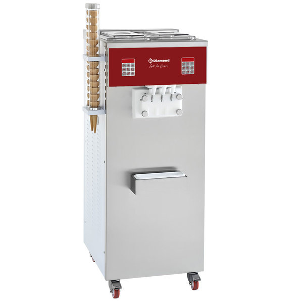 Softijsmachine | 2 Smaken + 1 Mengsel | Luchtcondensor | 30kg/u | 12kW | 400V | 600x720x1500(h)mm