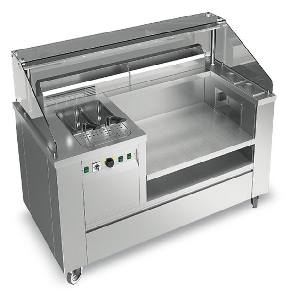 Bewegende Pasta Show | Geïntegreerde Pastakoker | 24L | 4x GN1/9 | 14.6kW | 1515x755x1266(h)mm