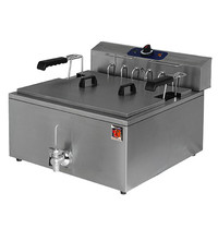 Ristormarkt Deegwaren-/Visfriteuse | Elektrisch | 25L | 50°C/190°C | 9kW (400V) | Aftapkraan | 715x585x425(h)mm 