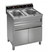 CaterChef Friteuse | Elektrisch | 12+12L | 18kW (2x 400V) | Aftapkranen | 800x700x850(h)mm 