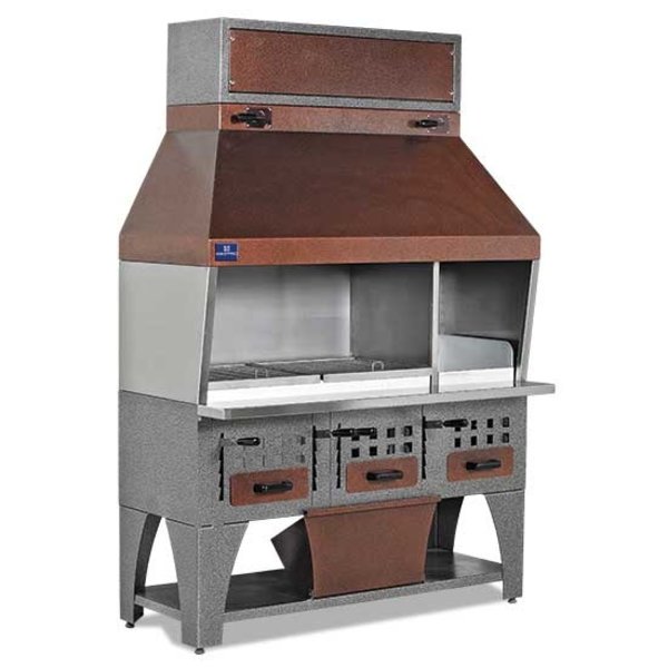 Houtskoolgrill | Incl. Luchtafvoersysteem | 1600x750x2350(h)mm