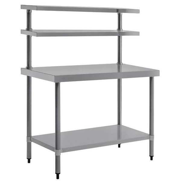 Werktafel + Wandschappen | RVS | Bodemschap | Zelfmontage | 1200x600x1500(h)mm