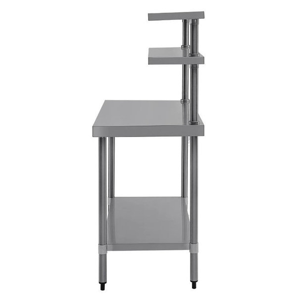 Werktafel + Wandschappen | RVS | Bodemschap | Zelfmontage | 1200x600x1500(h)mm