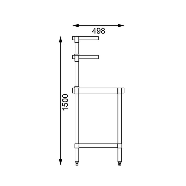 Werktafel + Wandschappen | RVS | Bodemschap | Zelfmontage | 1200x600x1500(h)mm
