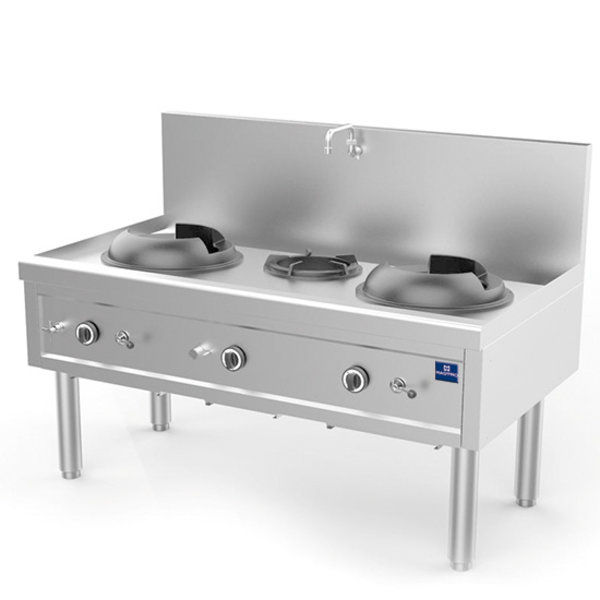 Wokbrander | Gas | 2 Branders +1 Soep Branders | 2x 27kW + 1x 9.2kW  | 1530x850x1100(h)mm