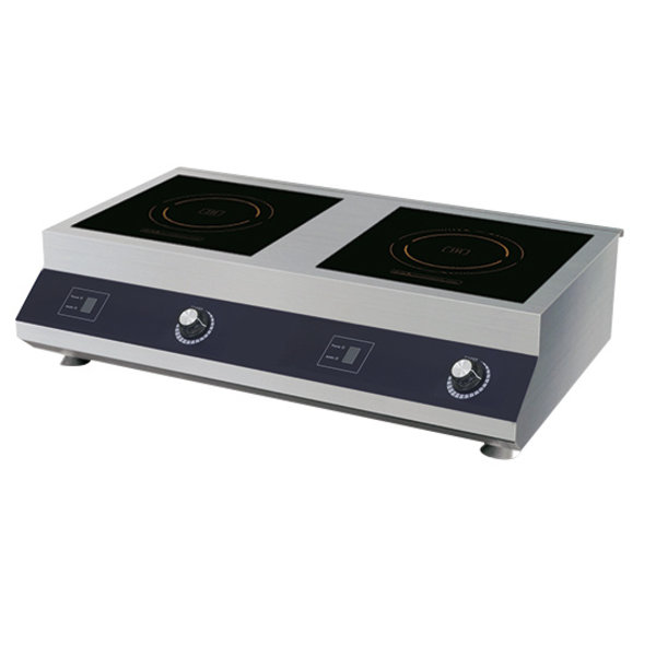 Inductieplaat | 2 Kookzones | Max. 240°C | 10kW | 400V | 300x300mm | 800x490x240(h)mm