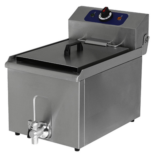 Friteuse | Elektrisch | 8L | 50°C/180°C | 3kW (230V) | Aftapkraan | 305x555x400(h)mm