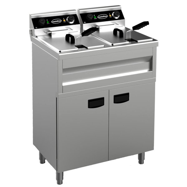 Friteuse | Elektrisch | 9+9L | 6.6kW (2x 230V) | Aftapkranen | 695x530x970(h)mm
