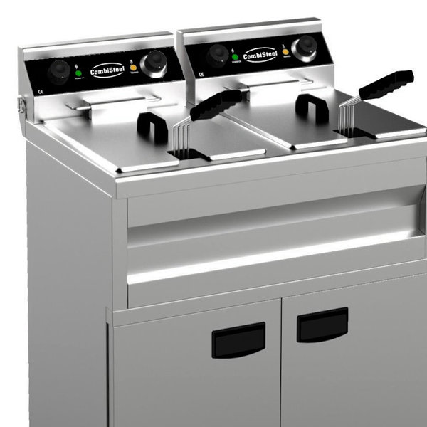 Friteuse | Elektrisch | 9+9L | 6.6kW (2x 230V) | Aftapkranen | 695x530x970(h)mm