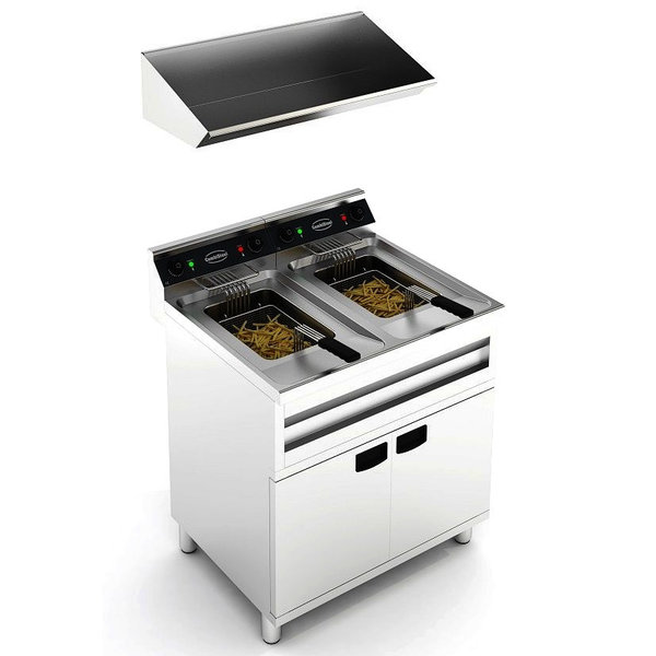 Friteuse | ENTRY 700 | Elektrisch | 12+12L | 18kW (2x 400V) | Aftapkranen | 800x700x850(h)mm