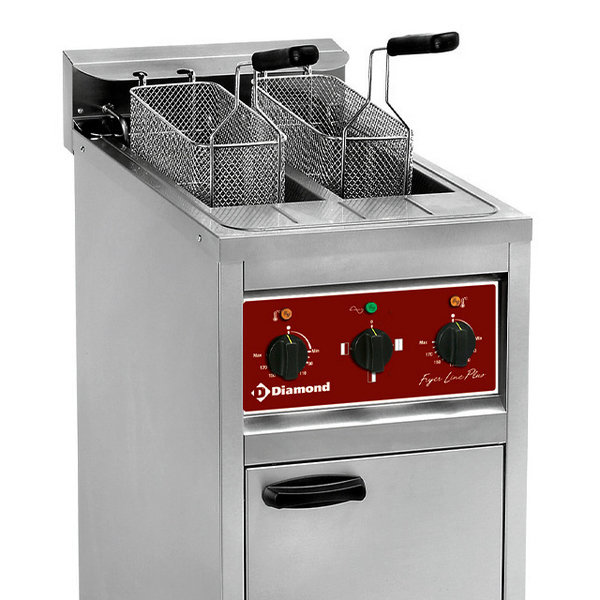 Friteuse | Elektrisch | 10+10L | 0°C/180°C | 12kW (400V) | Aftapkranen | 400x650x980(h)mm
