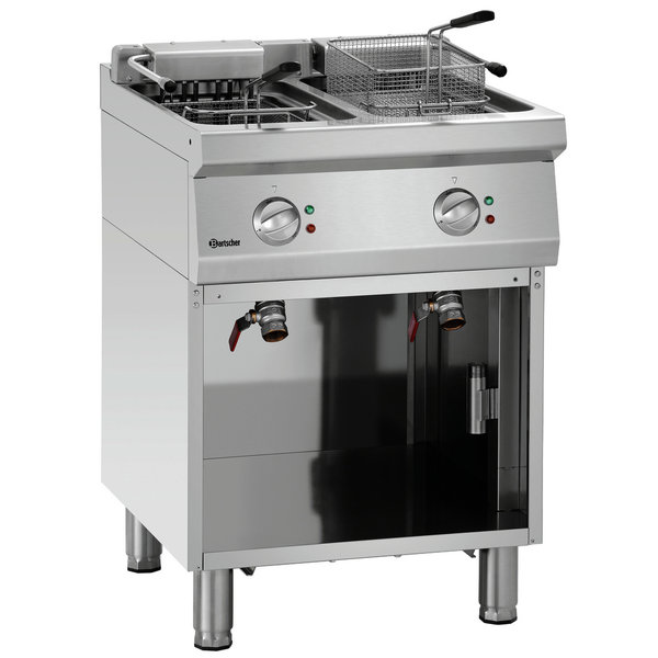 Friteuse | SERIE 700 | Elektrisch | 11+11L | 100°C/190°C | 17.4kW (400V) | Aftapkranen | 600x700x850(h)mm