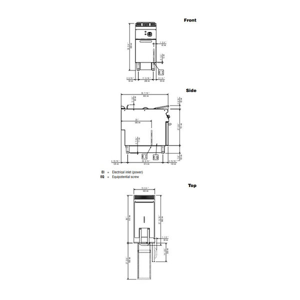 Friteuse | MAXIMA 900 | Elektrisch | 23L | 105°C/185°C | 18kW (400V) | Aftapkraan | 400x900x850/920(h)mm