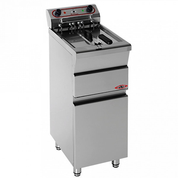 Friteuse | Elektrisch | 15L | 100°C/200°C | 7kW (400V) | Aftapkraan | 370x580x900(h)mm