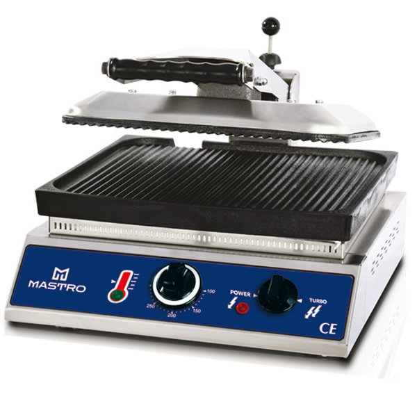Contact/Paninigrill | Geribd | 3.2kW | Grillplaten Gietijzer | 380x470x300(h)mm