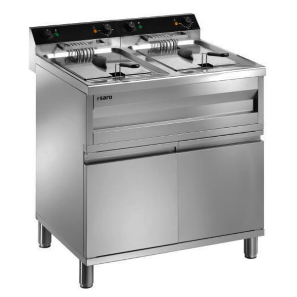 Friteuse | GASTROLINE | Elektrisch | 12+12L | 65°C/190°C | 18kW (400V) | Aftapkranen | 800x700x950(h)mm