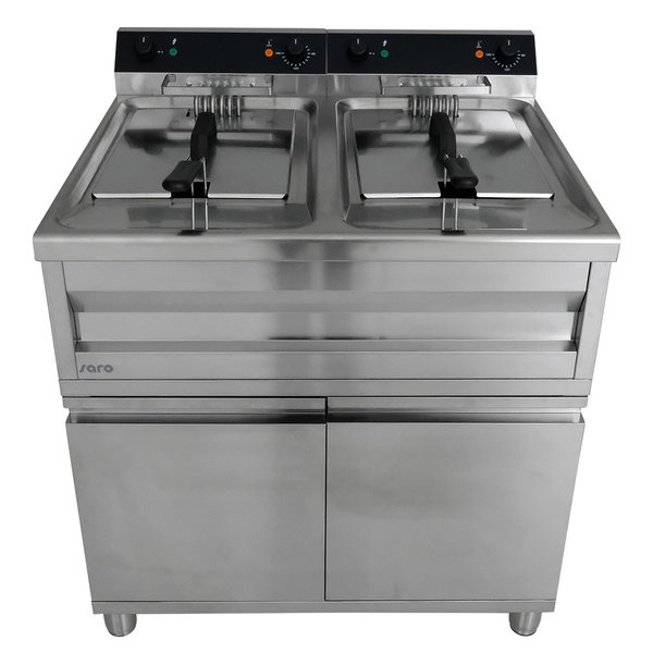 Friteuse | GASTROLINE | Elektrisch | 12+12L | 65°C/190°C | 18kW (400V) | Aftapkranen | 800x700x950(h)mm