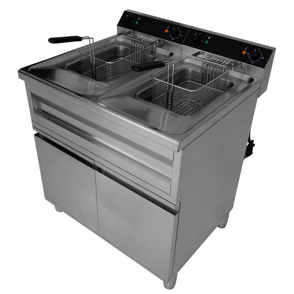 Friteuse | GASTROLINE | Elektrisch | 12+12L | 65°C/190°C | 18kW (400V) | Aftapkranen | 800x700x950(h)mm