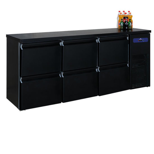 Barkoeler Zwart | 500L | 6 Lades | -2°/+8°C | Geventileerd | 0.45kW | 230V | 1940x550x950(h)mm