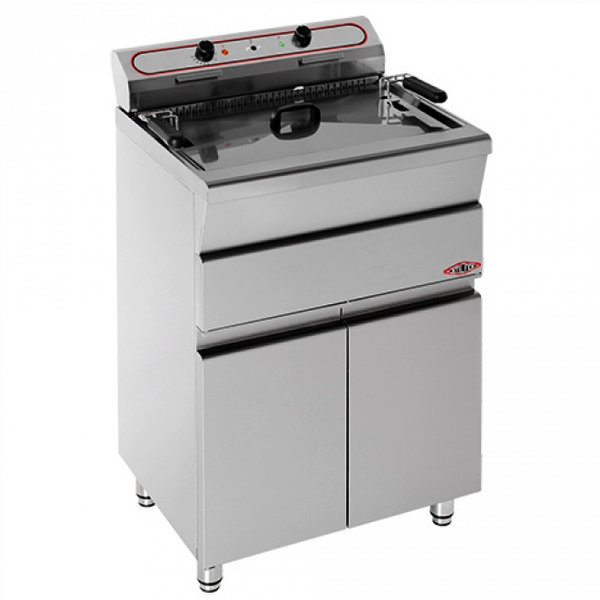 Deegwaren-/Visfriteuse | Elektrisch | 26L | 100°C/200°C | 9.9kW (400V) | Aftapkraan | 620x530x900(h)mm