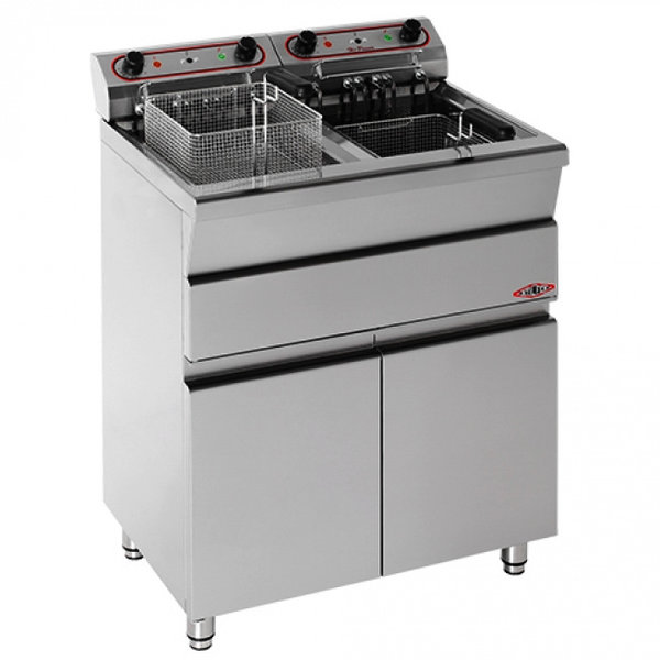 Friteuse | Elektrisch | 15+15L | 100°C/200°C | 16.5kW (2x 400V) | Aftapkranen | 730x580x900(h)mm