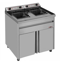 Stilfer Friteuse | Elektrisch | 20+20L | 100°C/200°C | 22kW (2x 400V) | Aftapkranen | 800x700x900(h)mm 