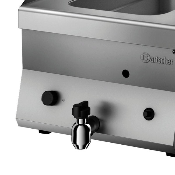Friteuse | SERIE 650 | Gas | 8L | 120°C/180°C | 7kW | Piëzo Ontsteking | Aftapkraan | 400x650x295(h)mm
