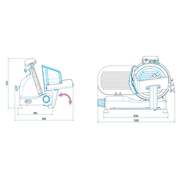 Professionele Snijmachine | Ø250mm | 0.14kW | 480x530x375(h)mm