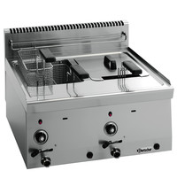 Bartscher Friteuse | SERIE 600 | Gas | 8+8L | 13.4kW | Aftapkranen | 600x600x290(h)mm 