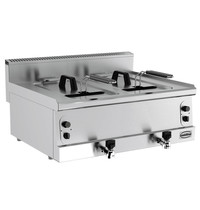 CombiSteel Friteuse | BASE 600 | Gas | 8+8L | 110°C/190°C | 12kW | Aftapkranen | 800x600x300(h)mm 