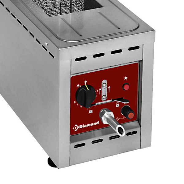 Friteuse | Gas | 8L | 100°C/190°C | 6.23kW | Aftapkraan | 250x700x500(h)mm
