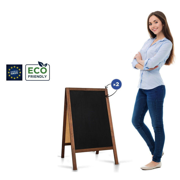 Krijtstoepbord | CLASSIC | Hout | Bruin | 510x450x850(h)mm