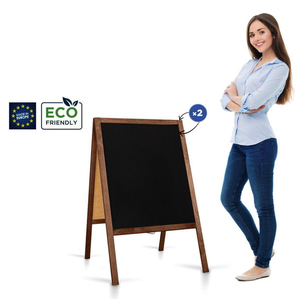 Krijtstoepbord  | CLASSIC | Hout | Bruin | 600x450x950(h)mm