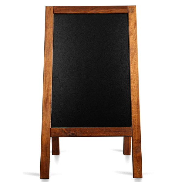 Krijtstoepbord | PRO | Hout | Bruin | Extra Zwaar + Weerbestendig | 650x1170mm