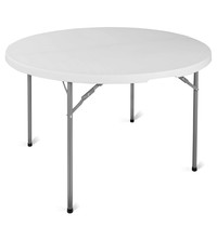 Luxus Inklapbare Buffettafel | EVENT | Kunststof/Staal | Wit Blad | Grijs Frame | In-/Outdoor | Ø1220x730(h)mm 