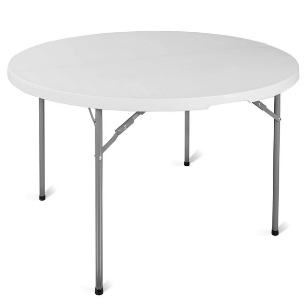 Inklapbare Buffettafel | EVENT | Kunststof/Staal | Wit Blad | Grijs Frame | In-/Outdoor | Ø1220x730(h)mm