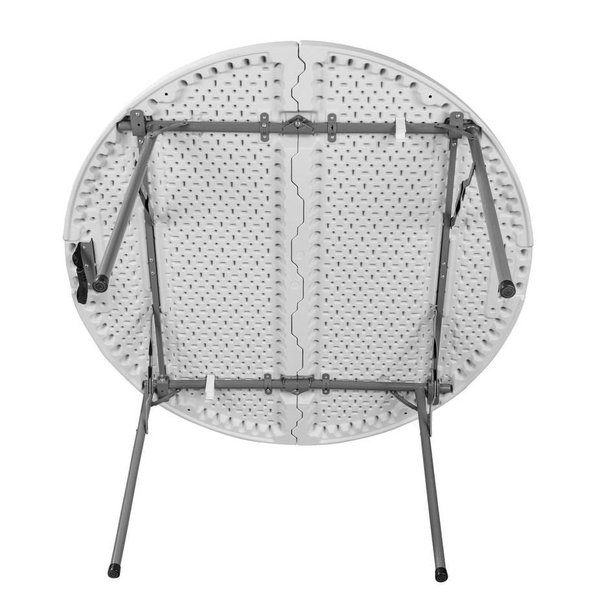 Inklapbare Buffettafel | EVENT | Kunststof/Staal | Wit Blad | Grijs Frame | In-/Outdoor | Ø1220x730(h)mm
