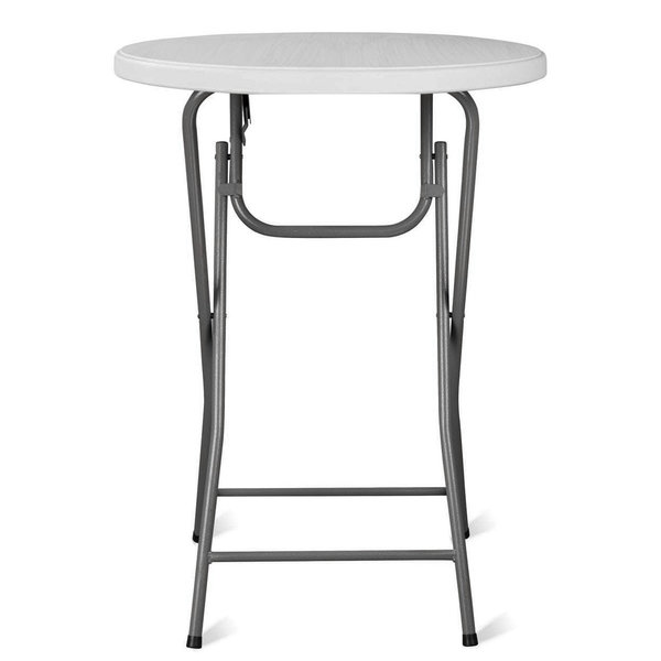 Inklapbare Statafel | EVENT | Kunststof/Staal | Wit Blad | Grijs Frame | In-/Outdoor | Ø800x1100(h)mm