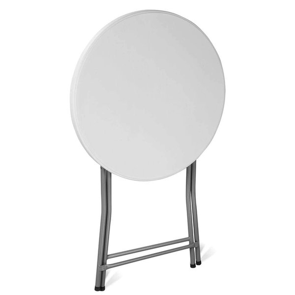 Inklapbare Statafel | EVENT | Kunststof/Staal | Wit Blad | Grijs Frame | In-/Outdoor | Ø800x1100(h)mm