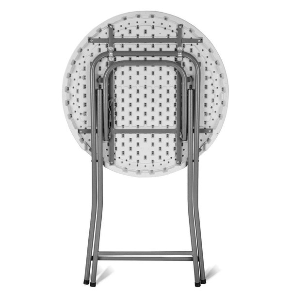 Inklapbare Statafel | EVENT | Kunststof/Staal | Wit Blad | Grijs Frame | In-/Outdoor | Ø800x1100(h)mm