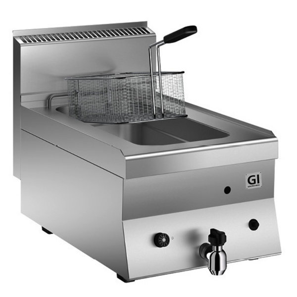 Friteuse | HP 650 | Gas | 8L | 50°C/200°C | 7kW | Piëzo Ontsteking | Aftapkraan | 400x650x295(h)mm