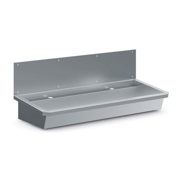Wasbak | Incl. Afvoerplug + Spatscherm | RVS | 1200x468x438(h)mm