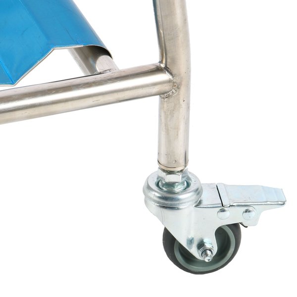 Afvalzakhouder | RVS (Glanzend) | Klemsluiting | Wielen (Geremd) | 450x600x960(h)mm
