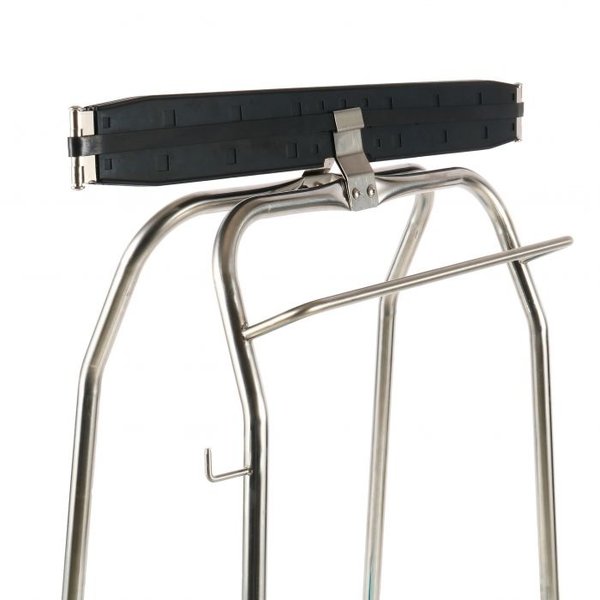 Afvalzakhouder | RVS (Glanzend) | Klemsluiting | Wielen (Geremd) | 450x600x960(h)mm