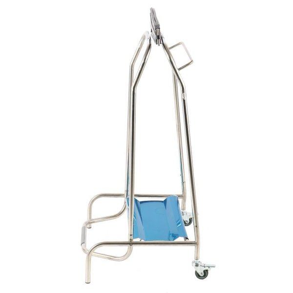 Afvalzakhouder | RVS (Glanzend) | Klemsluiting | Wielen (Geremd) | 450x600x960(h)mm