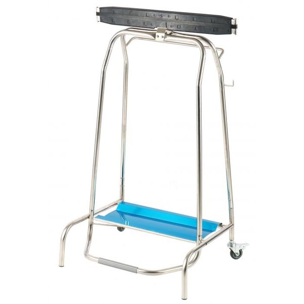 Afvalzakhouder | RVS (Glanzend) | Klemsluiting | Wielen (Geremd) | 450x600x960(h)mm