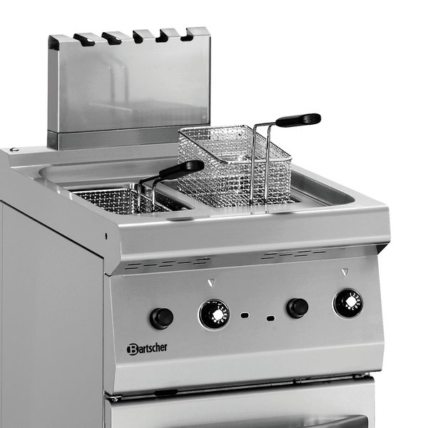 Friteuse | SERIE 700 | Gas | 7+7L | 100°C/190°C | 11kW | Piëzo Ontsteking | Aftapkranen | 400x700x850(h)mm