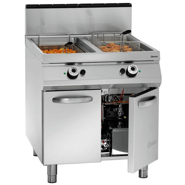 Friteuse | SERIE 900 | Gas | 20+20L | 90°C/190°C | 36kW (230V) | Aftapkranen | 800x900x900(h)mm