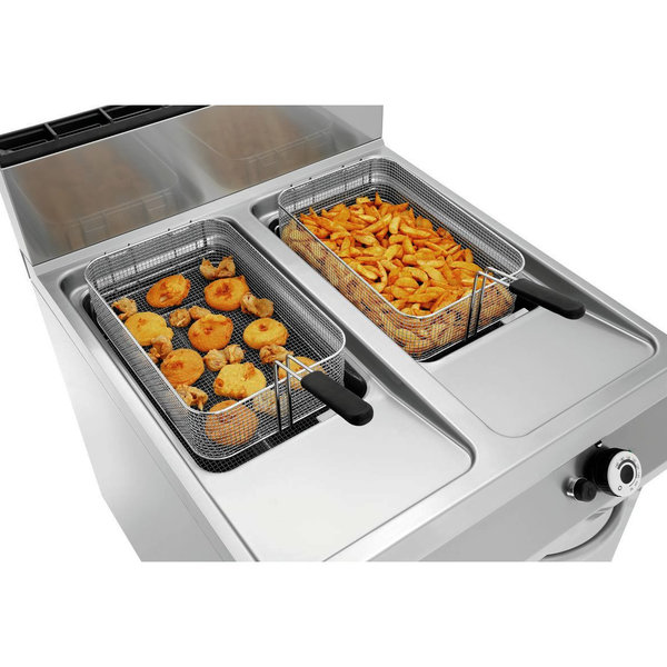 Friteuse | SERIE 900 | Gas | 20+20L | 90°C/190°C | 36kW (230V) | Aftapkranen | 800x900x900(h)mm