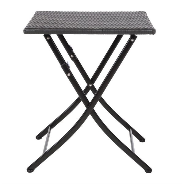 Inklapbare Tafel | Polyrotan/Staal | Zwart | In-/Outdoor | 600x600x710(h)mm